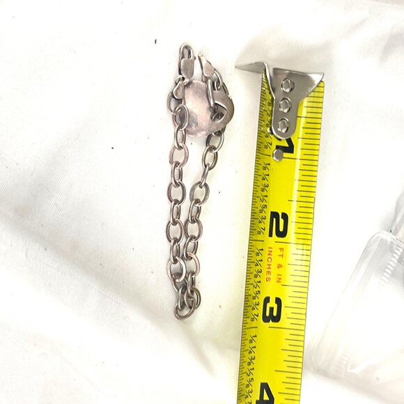 Sterling Silver Heart Charm Bracelet With Lobster Clasp & Star Engraving - Picture 9 of 9